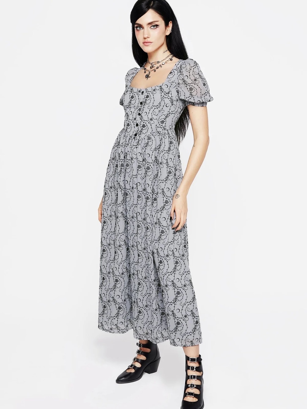 DISTURBIA ROSETHORN MIDAXI DRESS - size 8